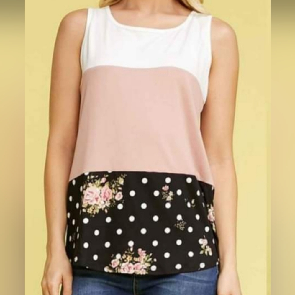 Sleeveless Color Block Top